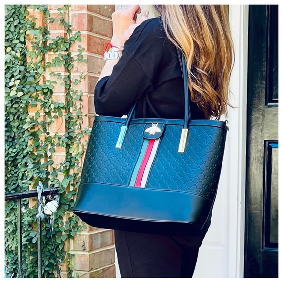 Chic vegan leather tote and wallet bag set - Picture 11 of 12